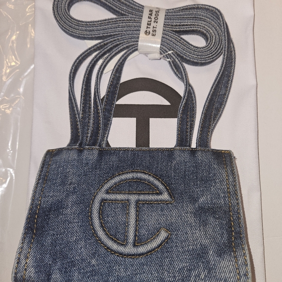 Telfar: Small Denim Shopper - Blue - Picture 3 of 16